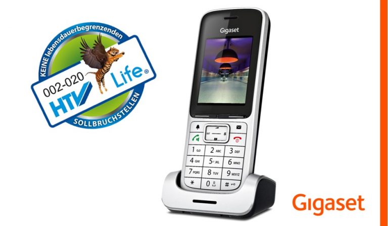 HTV Life Prüfzeichen Gigaset Telefon gegen bewußte Lebensdauerbegrenzung