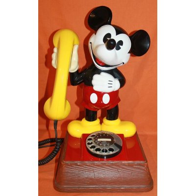 Mickey Mouse Telefon DFeAp 322 mit Nummernschalter / Wählscheibe Micky Maus