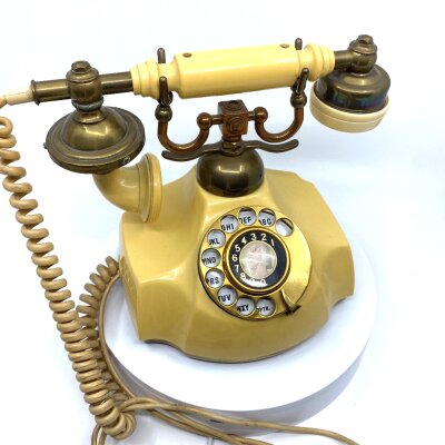 amerikanisches Telefon Contessa 70er Jahre mit Wählscheibe TAE-Stecker funktion.