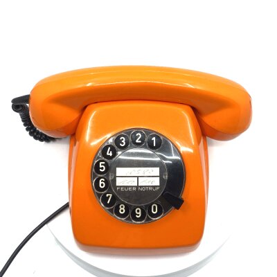 Telefon FeTAp 611-2 orange Post Wählscheibe / Nummernschalter 8/81 Hagenuk Kiel